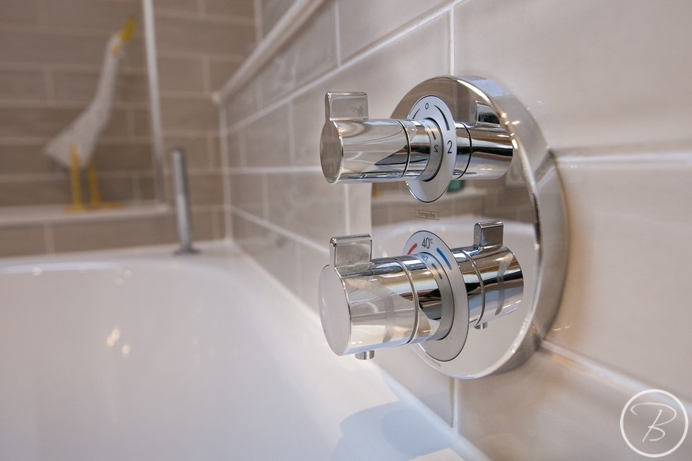 Bathroom with Beams