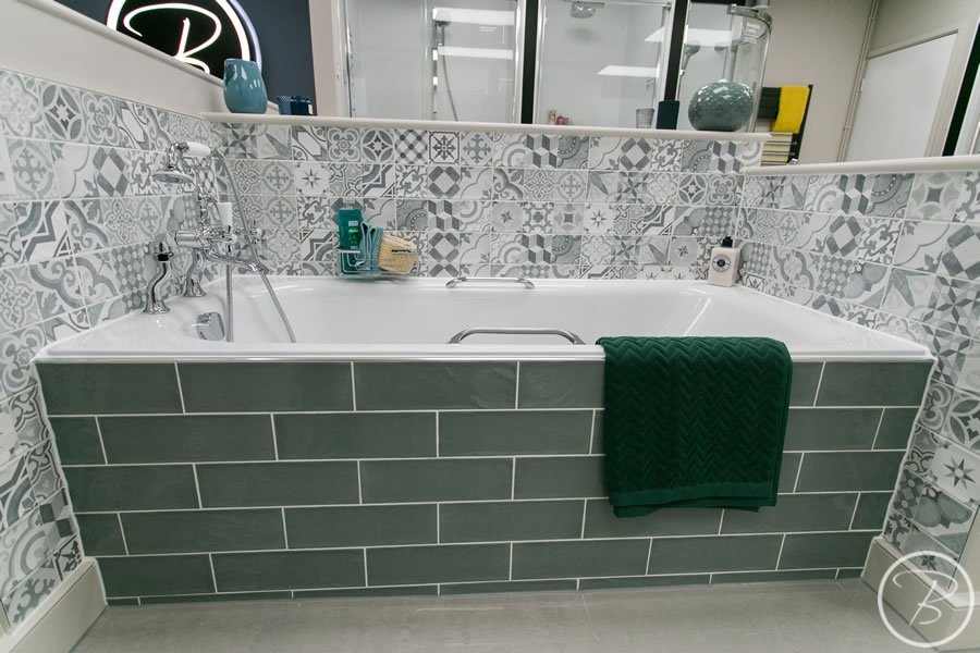 Baytree Bathrooms Showroom in Suffolk - bathroom tiling displays