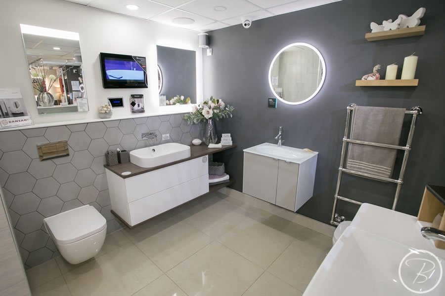 Baytree Bathrooms Showroom in Suffolk - designer bathroom mirrors and displays