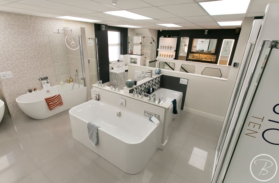 Baytree Bathrooms Showroom in Suffolk - bath and shower displays