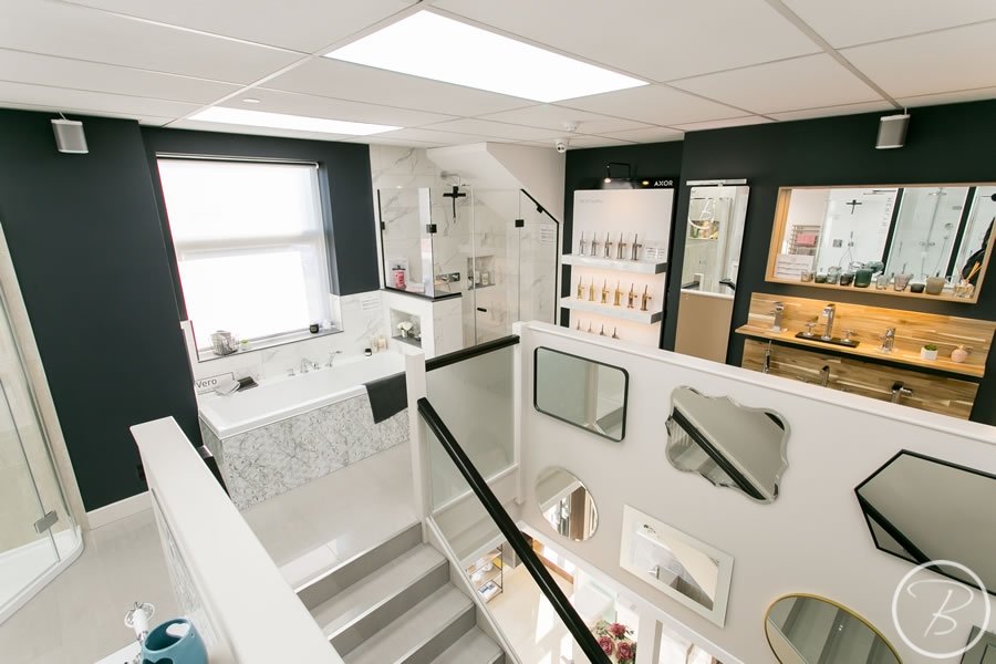 Baytree Bathrooms Showroom in Suffolk - bath and shower, taps and mirrors displays