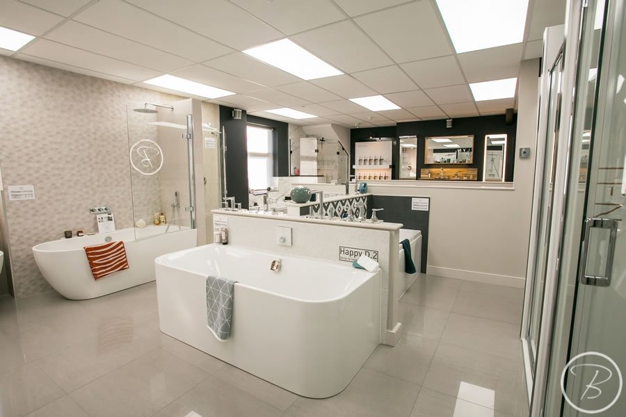 Baytree Bathrooms Showroom in Suffolk - bath and shower displays