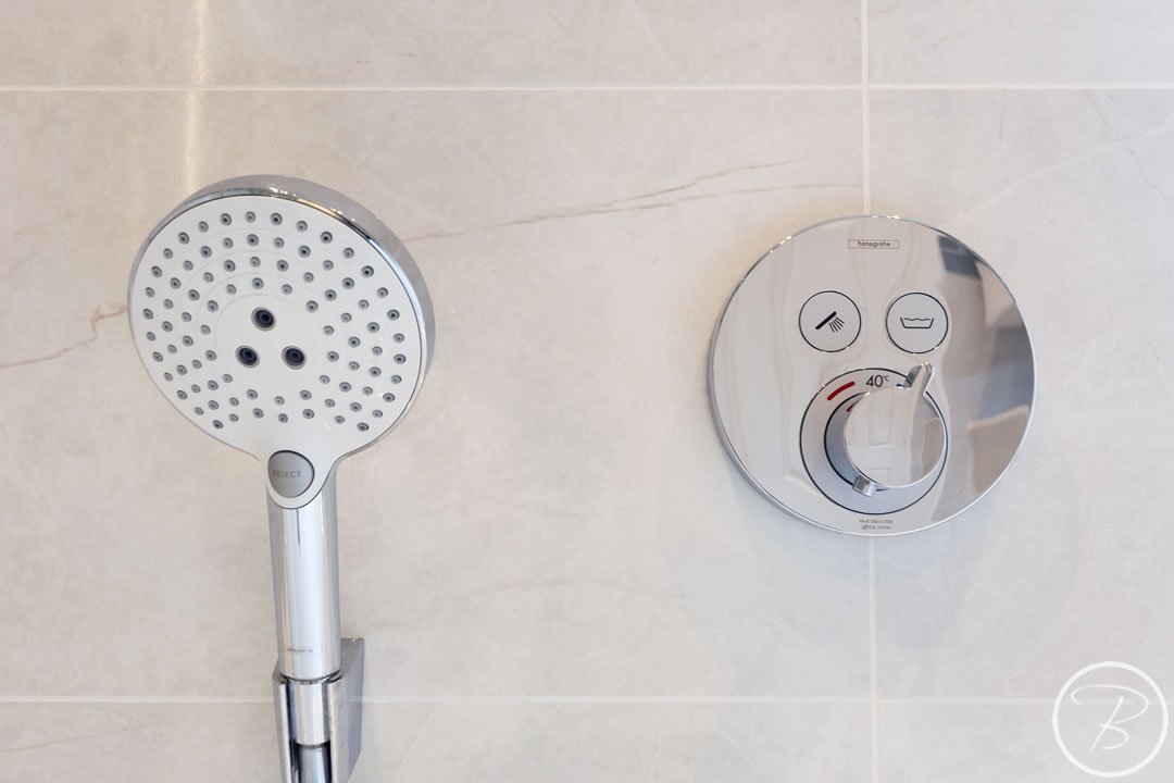 Shower and controls for Bathroom in Ely designed and installed by Baytree Bathrooms