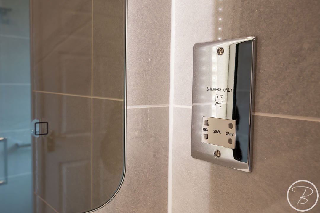 Ensuite in Ely by Baytree Bathrooms shaver point