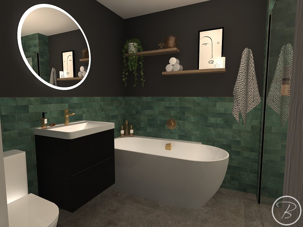 Dark Modern Style Bathroom 