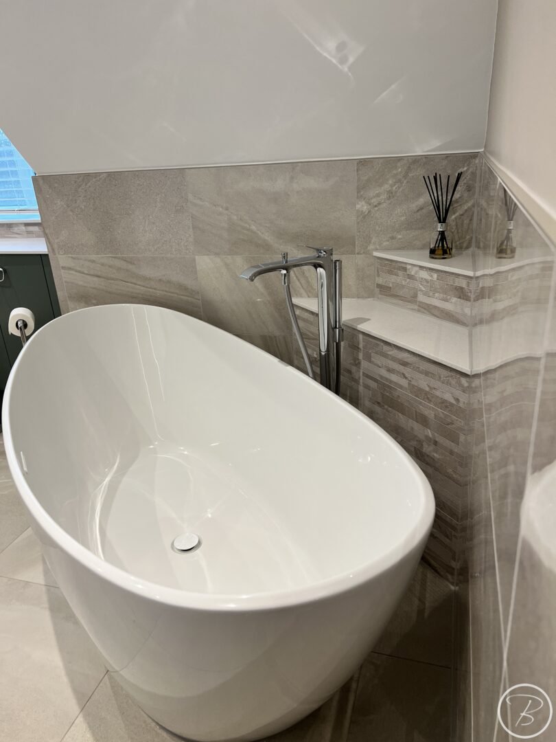 side view of bath